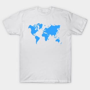 blue world map T-Shirt